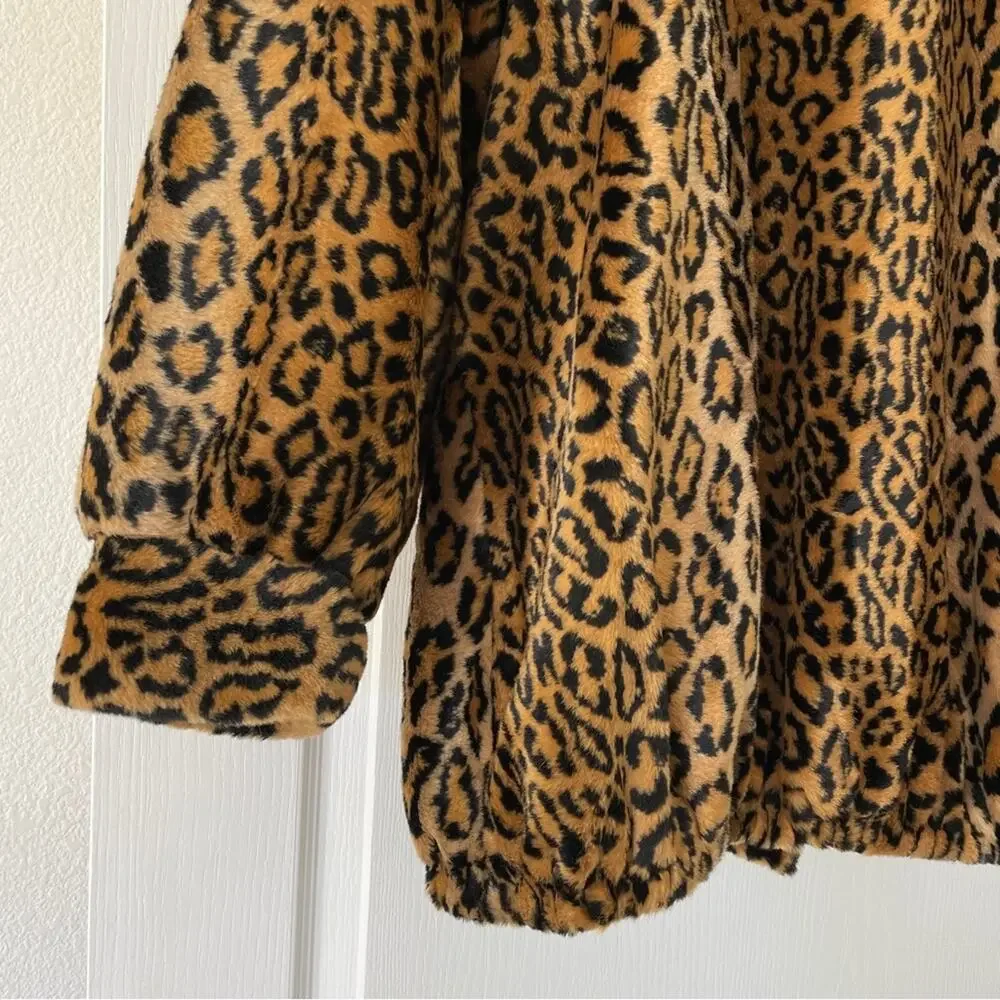 Dennis Basso Leopard Print Faux Fur Coat 1X Vintage Animal Print Mob Wife Style